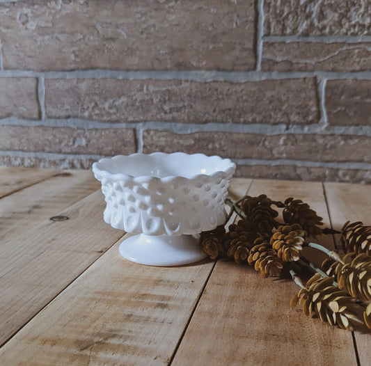 Footed Milk Glass Bowl